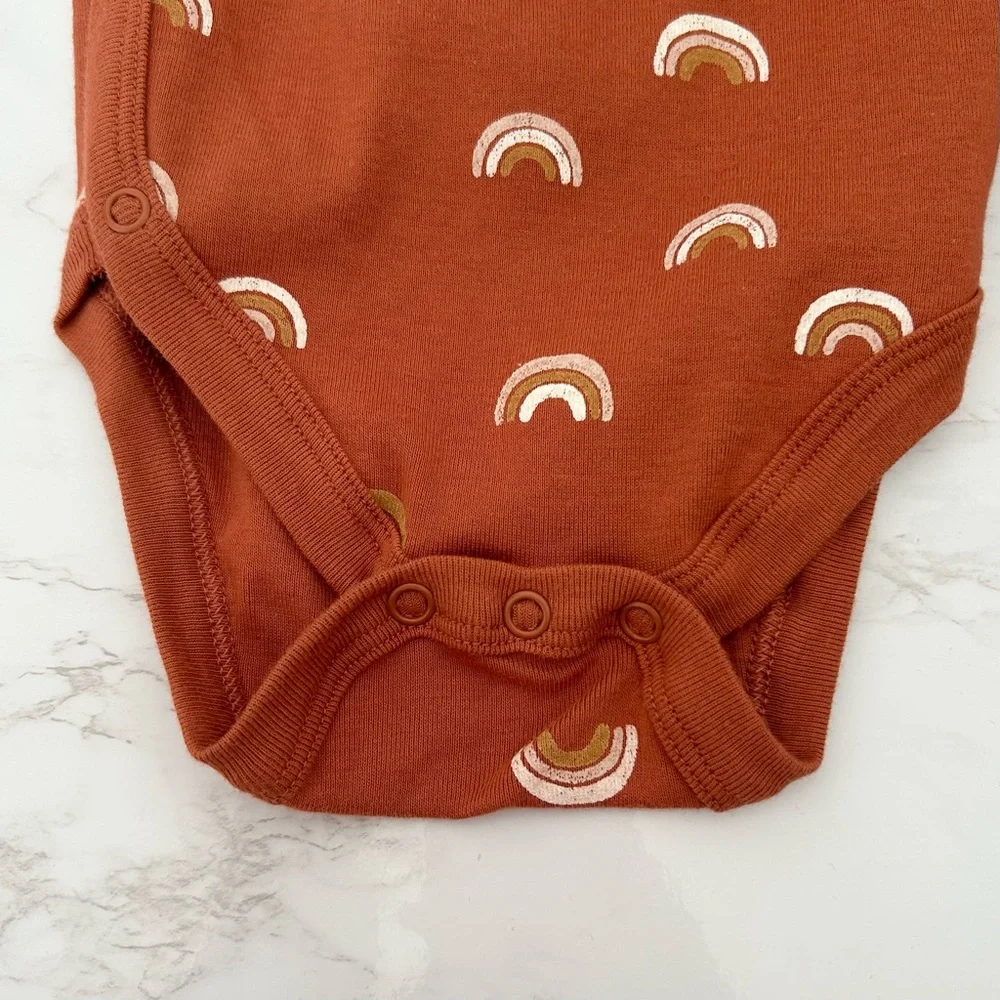 4/$25 NWT Little Co. by Lauren Conrad Rainbow Onesie Hat Set in Burnt Orange 12M